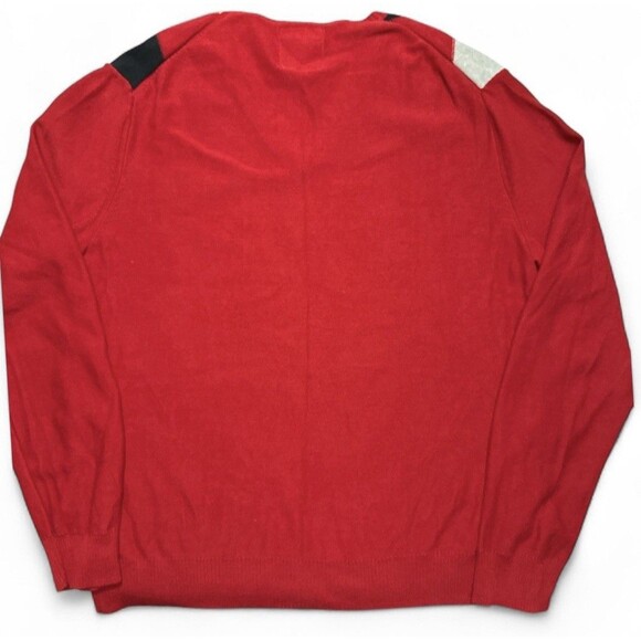 Vintage Express Y2K Men’s Red Argyle Preppy Pullover Sweater Size L 80’s Vibes - Picture 4 of 4
